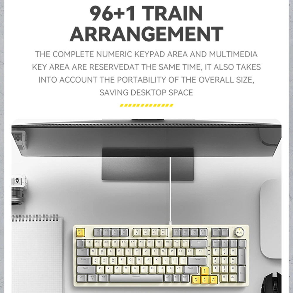 T50 96+1 Key Mechanical Wired Gaming Keyboard with L3B2 High-Quality Switches