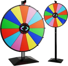 24 Inch Dual Use Spinning Prize Wheel 14 Slots Color Tabletop and Floor Roulette