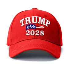 Donald Trump 2028 Hat Trucker Cap Baseball MAGA USA Flag