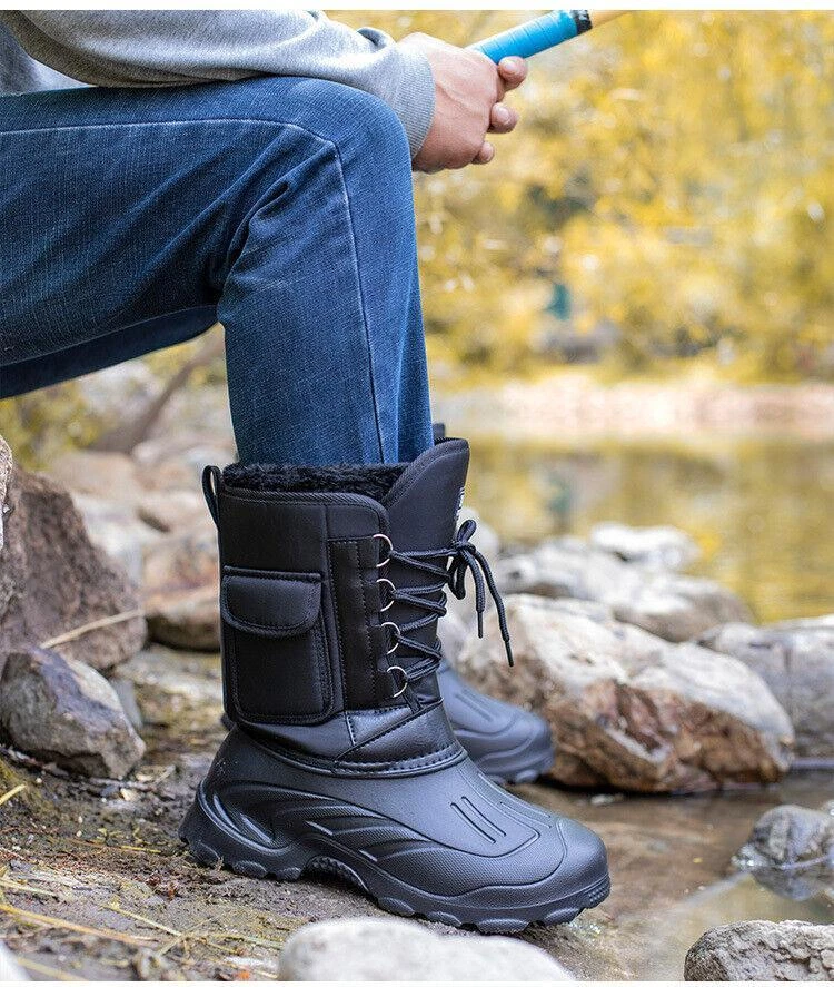 Men Sneaker Winter Fall Warm Lace Up Flat Waterproof Outdoor Snow Boot Oversize