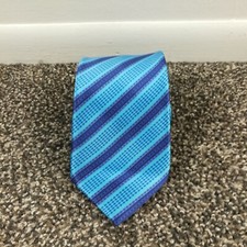 Stefano Ricci Neck Tie Luxury Collection 100 Silk Blue Repp Striped 61L 3.5W