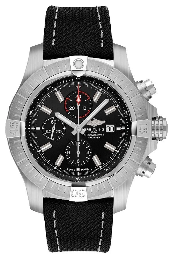 Breitling New Super Avenger Chronograph Black Dial Mens Watch A13375101B1X2