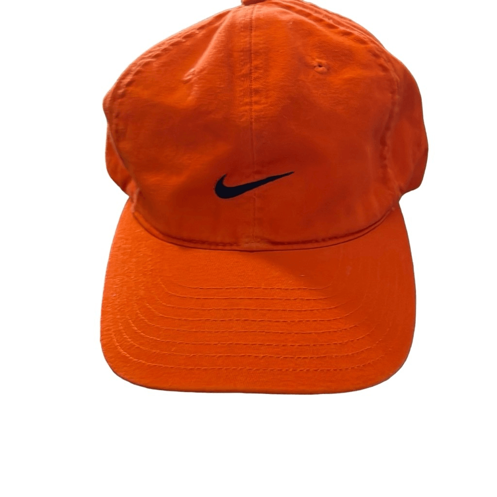 Nike adjustable ball cap orange with black swosh | eBay