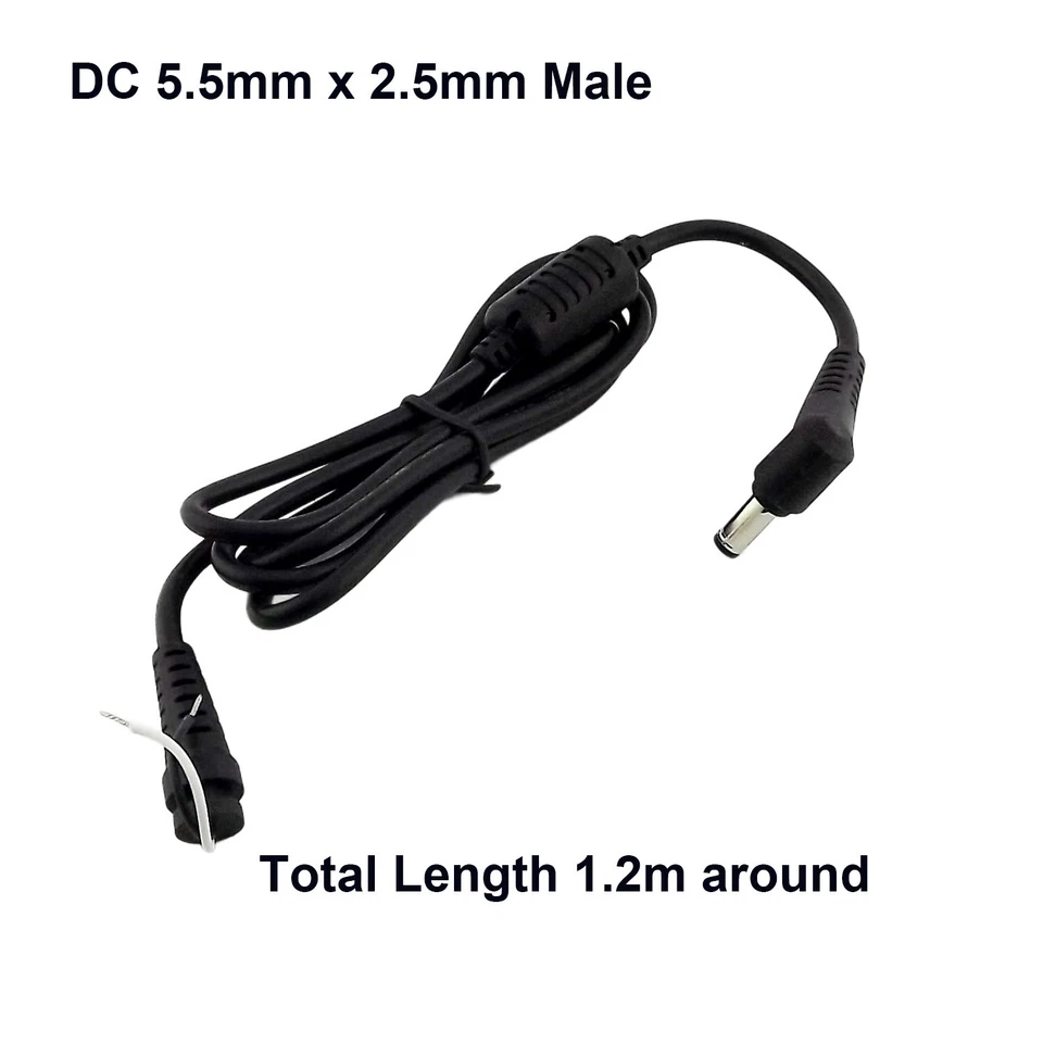 5.5mm x 2.5mm DC Tip Plug Connector Cord Cable For Toshiba Asus Laptop Adapter - Image 2 of 4