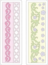 Cricut Cuttlebug 2-Inch-by-6-Inch Dies, Set of 2, Floral and Scroll Border~ NIP