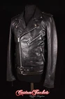 Men's BRANDO' Black SLIM-FIT Biker Leather Jacket Napa Leather Motorcycle Jacket