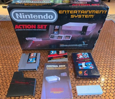 Empty Box Mario Duck Hunt Game NES Nintendo Action Set Console Grey Gray Zapper