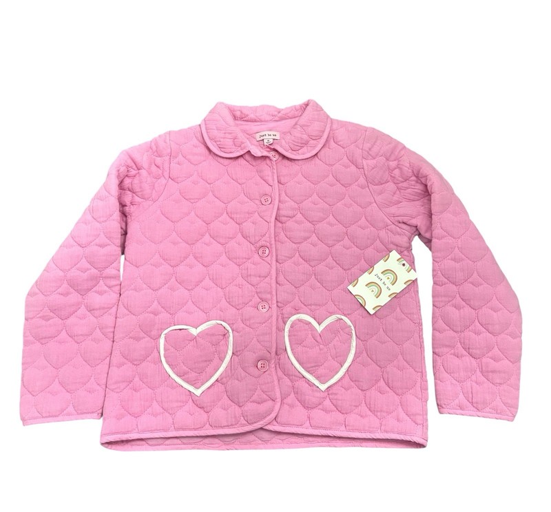 Just Be Us Pink Quilted Heart Jacket/Coat Size 10