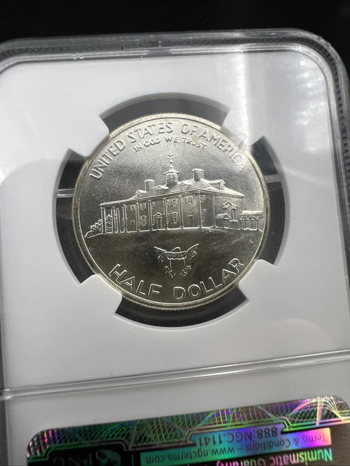 1982 D Washington Commemorative Silver Half Dollar Coin MS67 Gem BU Certified #3 - Image 3 of 4