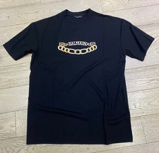 Balmain T-Shirt schwarz Logo Print Slim Fir Gr. S
