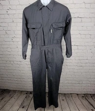 VTG Highparm Grey Long Sleeve Zip Utility Workwear Coveralls Medium M