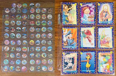 LOT OF 85 VTG GARFIELD POGS MILKCAPS & 95 TRADING CARDS 1992 SKYBOX 1990s 1995