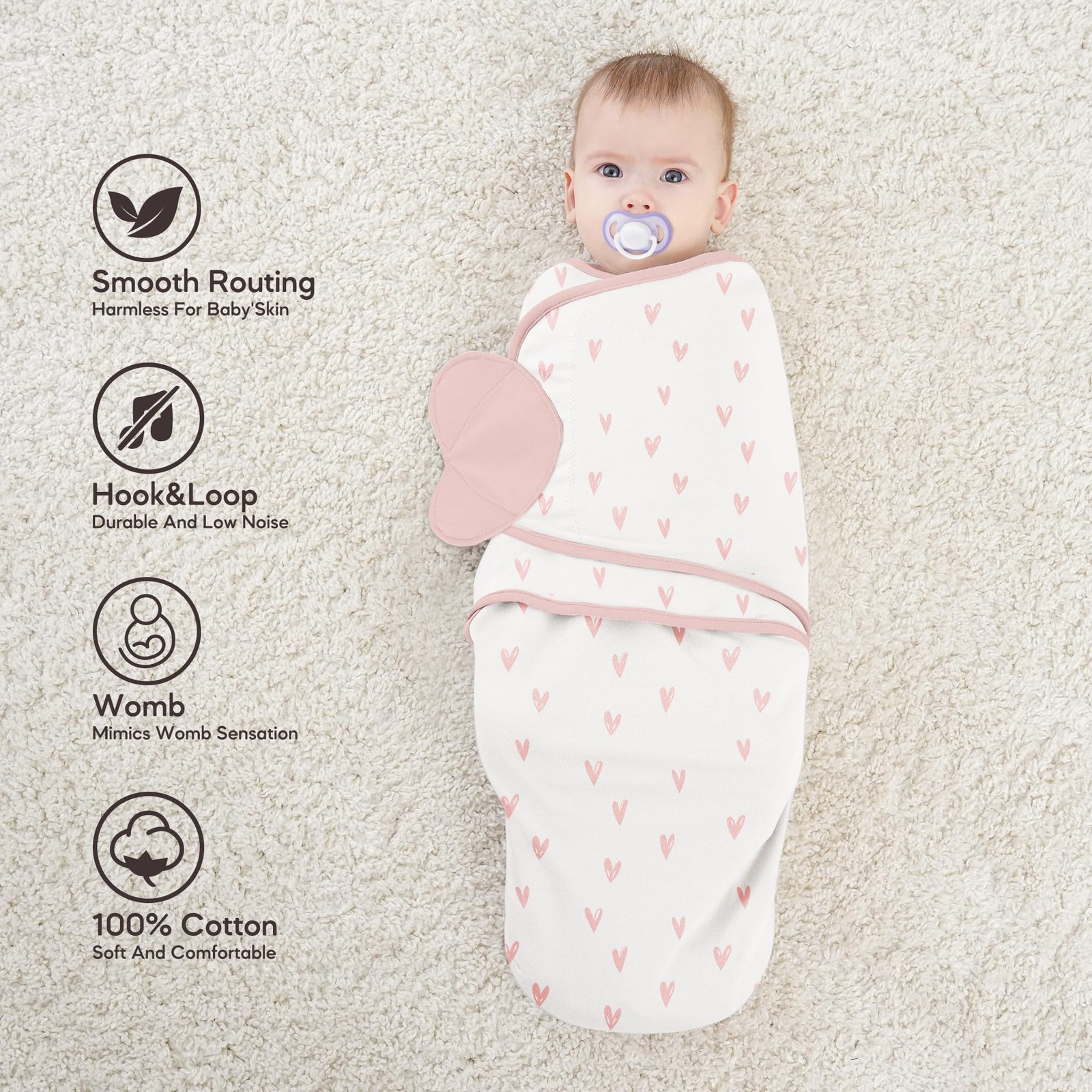 Swaddle Sleep Sacks 3 Pack 100% Muslin Cotton Swaddle Blanket Small Baby Wrap...
