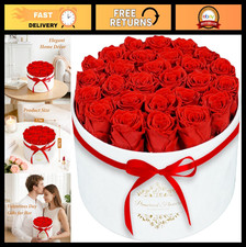 17 Preserved Forever Roses in Luxury Suede Box - Romantic Gifts for Her, Birthda