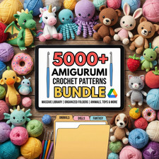 5000 Amigurumi Crochet Patterns Bundle PDF Organized Library Toys Animals Dolls