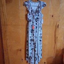 Jealous Tomato Floral Black and White Dress Small
