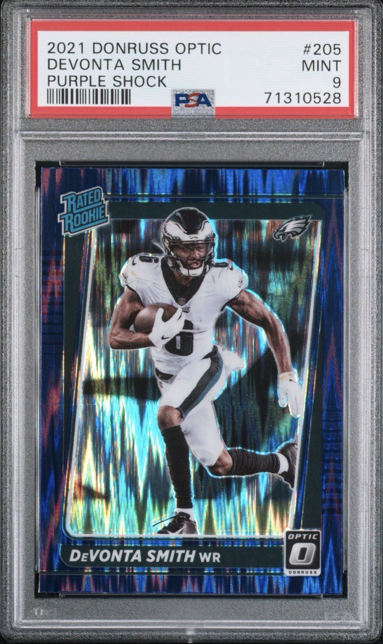 2021 Panini Donruss Optic - Rated Rookie Devonta Smith #205 Purple Shock...