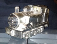 VINTAGE RARO 1994 BRITT ALLCROFT SILVER PLATE THOMAS TRAIN BANK OTTIME CONDIZIONI