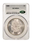 1880 CACG MORGAN SILVER DOLLAR MS 64+ CAC