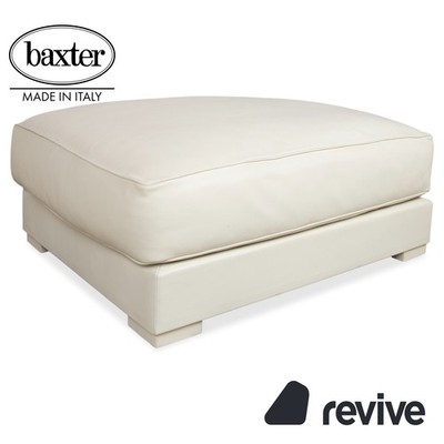 Baxter Leder Hocker Weiß Creme