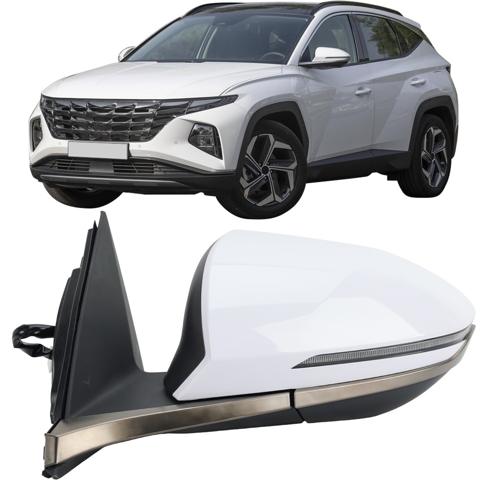 8PIN Side Mirror Left Driver For Hyundai Tucson 2020 21 2022 2023 W/Heated White