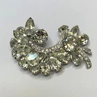 Vintage Eisenberg Silver Tone Clear Rhinestone Brooch Pin In Original Box