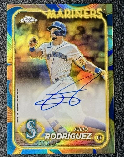 2024 Topps Gilded Julio Rodriguez Blue Gold Wave Auto 15/50 Seattle Mariners