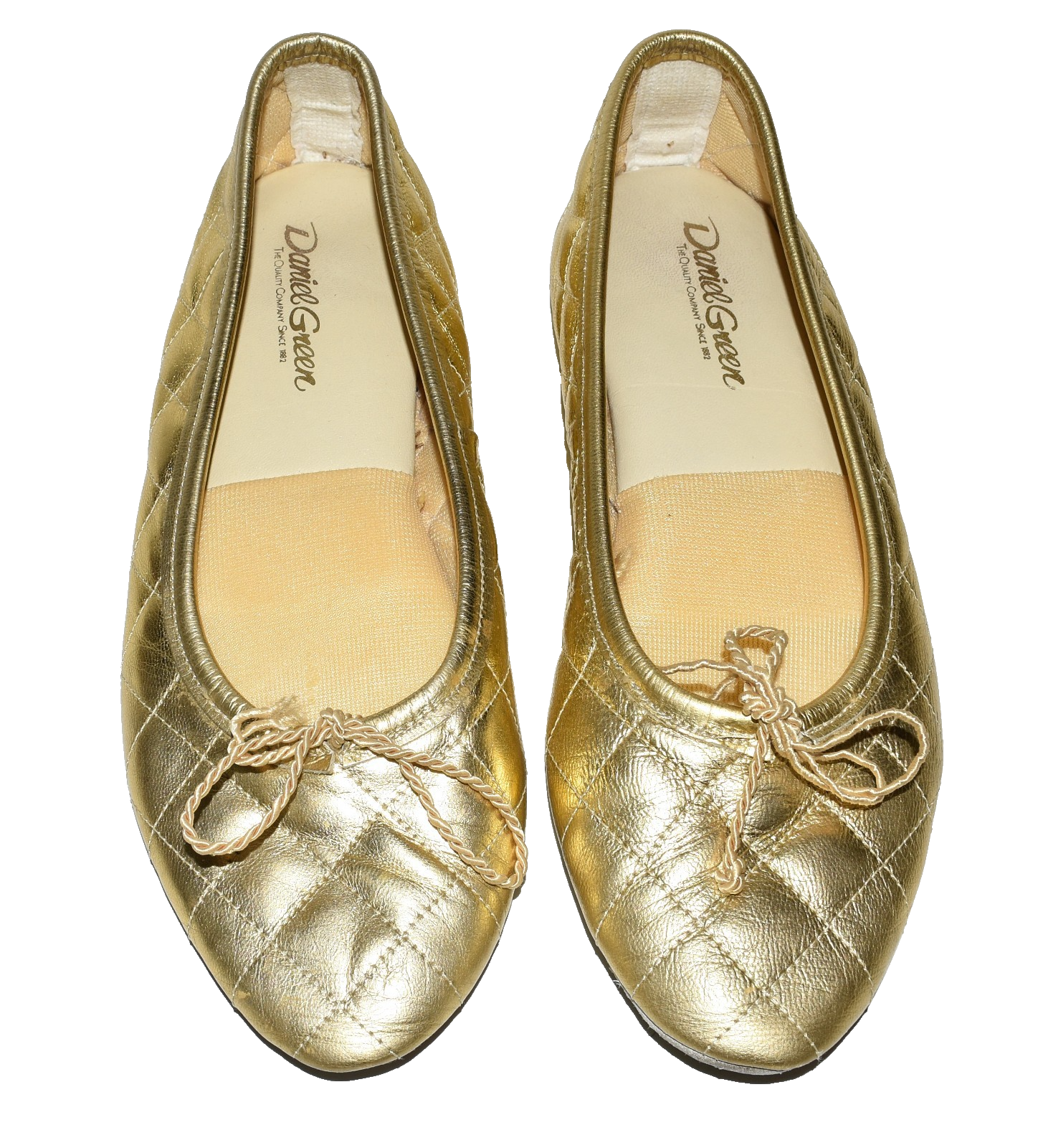 PANTOFOLA D’ORO Daniel Ciabatte Donna Imbottite in Ecopelle Trapuntate Verde Oro Metallizzato 8 5M