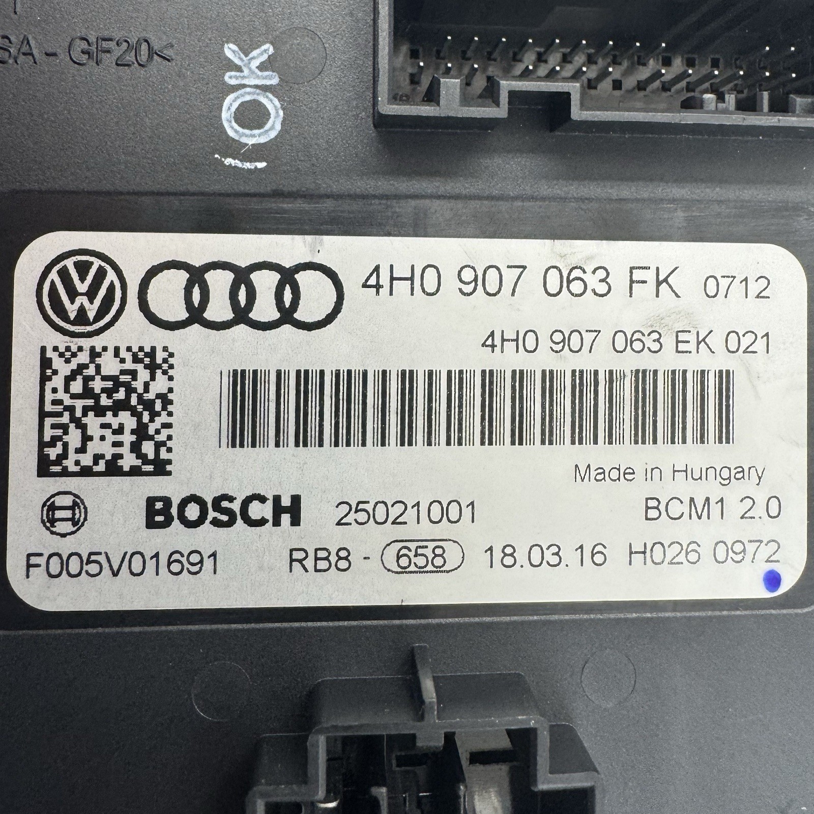 17-23 Audi R8 Onboard Power Supply Control Module 4H0907063FK OEM