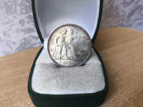 RARE antique Vintage Silver COIN Soviet Union USSR 1 rouble 1924 PL - Picture 2 of 17