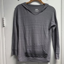 Justice Gray Hoodie with Patterned Kangaroo Front Pocket Kids Girls Size 10 