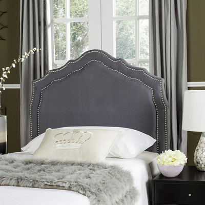 Mercer Collection Skyler Grey Silver Nailhead Headboard (Full)