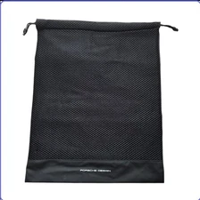 Porsche Design Drawstring Pouch Bag Stuff Sack Mesh Vinyl Travel Organizer 8x10 