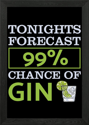Forecast Gin Tonic Gerahmtes Wandbild Poster Leinwanddruck Bild