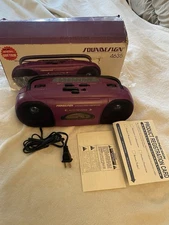 Vtg SOUND DESIGN COLOR TUNES BOOMBOX VINTAGE AM FM RADIO CASSETTE 4635 Purple