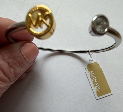 Michael Kors MKJH0096A931 Two-Tone Logo Bangle Bracelet