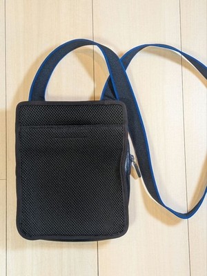 Miu Miu Navy Mesh Shoulder Crossbody Bag 90s Archive Leather Logo