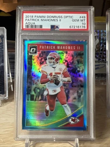 2018 Donruss Optic #49 Aqua /299 Patrick Mahomes PSA 10 2nd/yr Investment 🔥