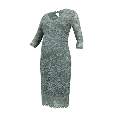 Mamalicious Damen Kleid XL Grün Spitze Umstandskleid Elegant Midi Festlich - Bild 1 von 4