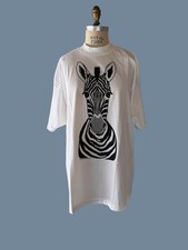 VTG Sock And Roll Shirt 1989 ZEBRA Black and White Sz XL Single Stitch USA Made