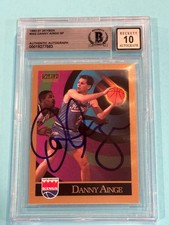 DANNY AINGE Signed 1990-91 SKYBOX Card #242 Beckett (BAS) AUTO 10