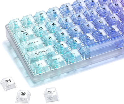 HITIME XVX Clear Keycaps, White Transparent Keycaps 60 65 75 100 Percent