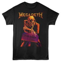 Megadeth T-Shirt Schwarz Vorderdruck Solide Kurzarm Herren Unisex