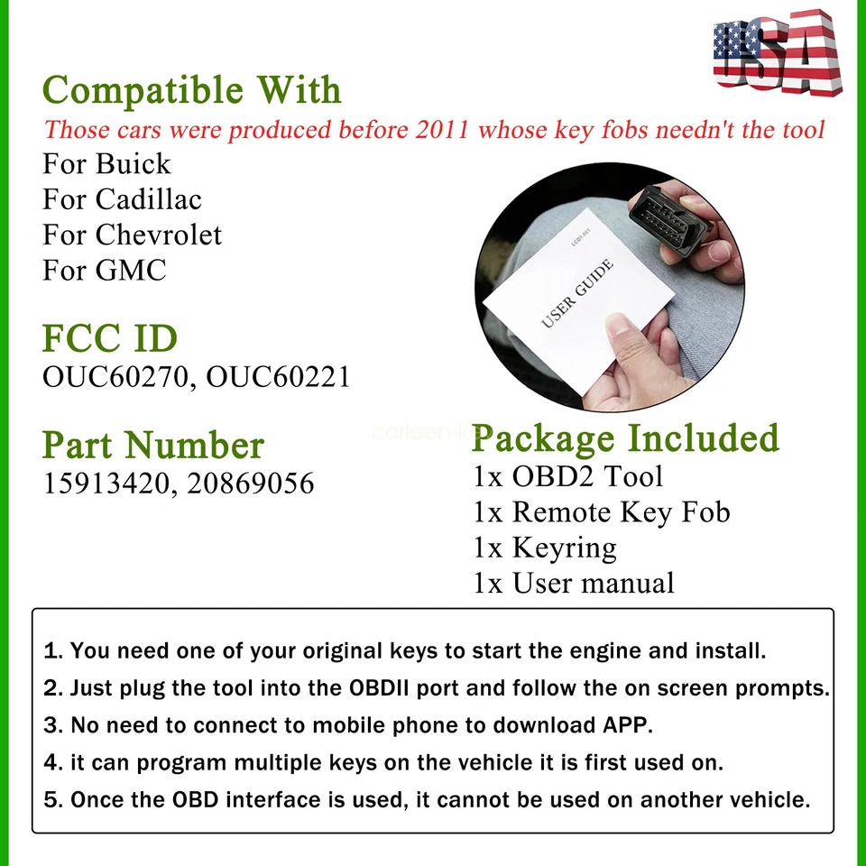 Llavero de control remoto + herramienta de programador para Chevy Silverado 2011 2012 2013 2014 Foto 2 de 4