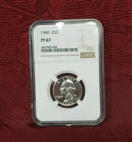 1960 25c Washington Silver Quarter Proof NGC PF 67, Free Shipping
