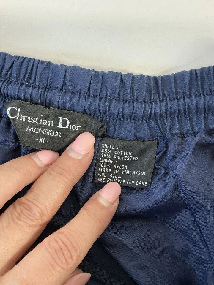 Pantalones de salón Christian Dior Monsieur Jogger de colección años 80 cremallera tobillo azul marino talla XL Foto 3 de 4