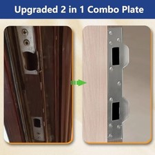 Door Strike Plate Reinforcement Heavy Duty Front Door Security Latch Plate Satin
