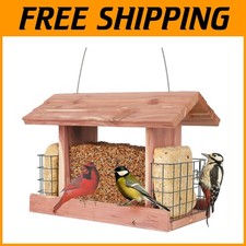Outdoor Cedar Wild Bird Feeder with Clear Views