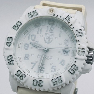 LUMINOX 3050 3950 Navy Seal Whiteout Rubber Belt Quartz Watch White Men's