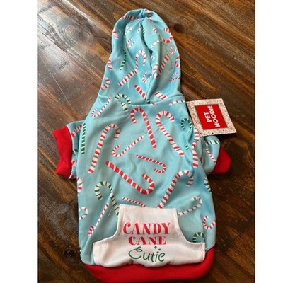 1616 Holdings Candy Cane Cutie Christmas Pet Hoodie Dog Fleece Hoodie Small NWT